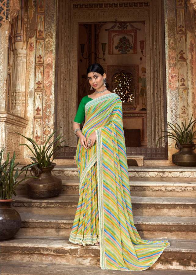 Lt Aabhushan Daily Wear Wholesale Printed Georgette Sarees Catalog
